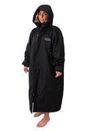 V1 Black Weatherproof Robe With Purple Fleece Lining