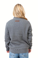 Grey Quarter-Zip Cashmere Jumper With Fleece Lining