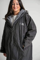 V2 Charcoal Black Weatherproof Robe with Ash Grey Lining