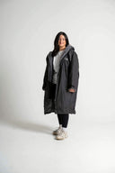 V2 Charcoal Black Weatherproof Robe with Ash Grey Lining