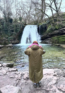 V2 Forest Green Weatherproof Robe with Wild Pink Lining