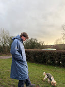 V2 Slate Blue Weatherproof Robe with Navy Lining