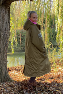 V2 Forest Green Weatherproof Robe with Wild Pink Lining
