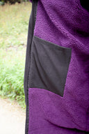 V2 Charcoal Black Weatherproof Robe with Blackberry Purple Lining