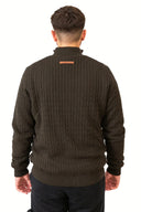 Green Quarter-Zip Cashmere Jumper With Fleece Lining
