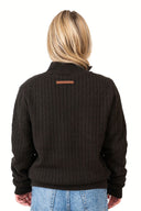 Green Quarter-Zip Cashmere Jumper With Fleece Lining