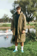 V2 Forest Green Weatherproof Robe with Moss Green Lining