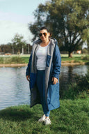 V2 Slate Blue Weatherproof Robe with Ash Grey Lining