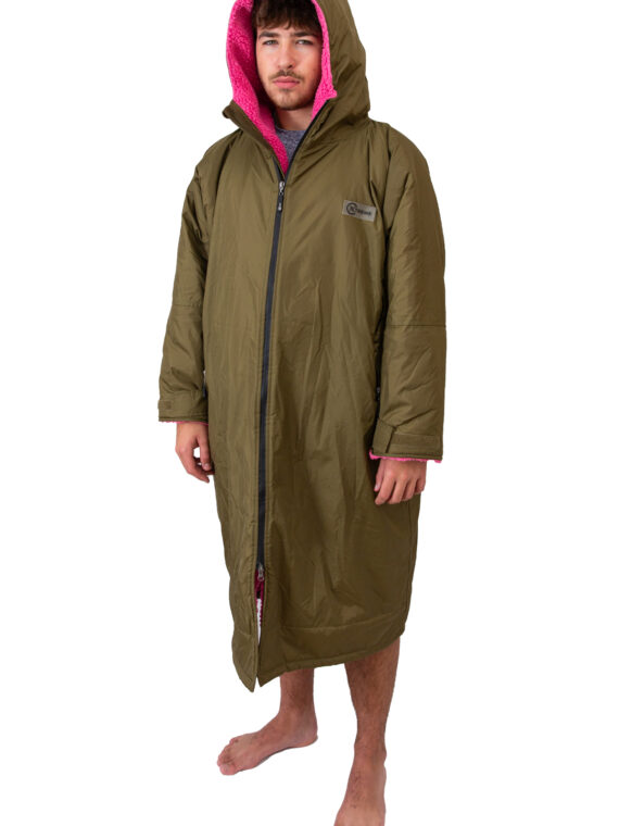 Xtreme Weatherproof Robe V2 - Forest Green with Wild Pink Lining