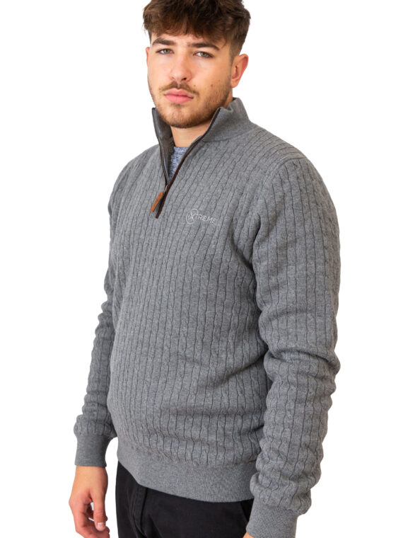 Xtreme Grey Cashmere Jumper - With Grey Fleece Lining