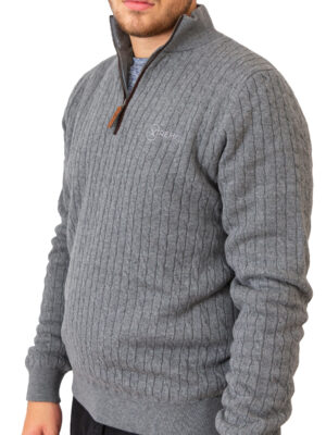 Xtreme Grey Cashmere Jumper - With Grey Fleece Lining