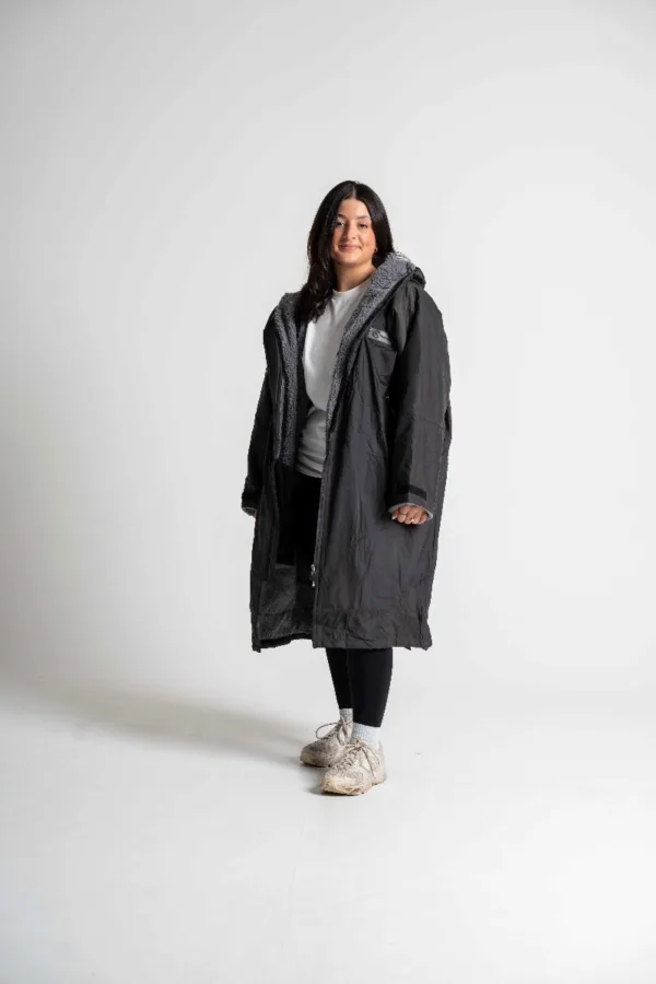 Xtreme Weatherproof Robe V2 - Charcoal Black with Ash Grey Lining