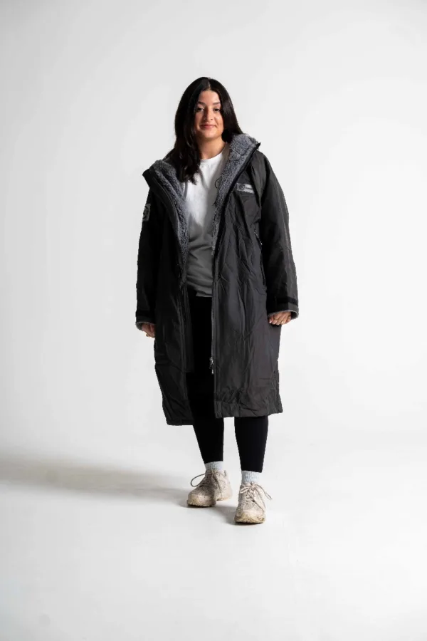 Xtreme Weatherproof Robe V2 - Charcoal Black with Ash Grey Lining