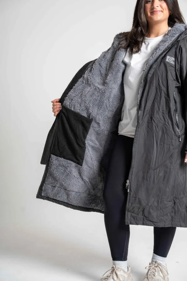 Xtreme Weatherproof Robe V2 - Charcoal Black with Ash Grey Lining