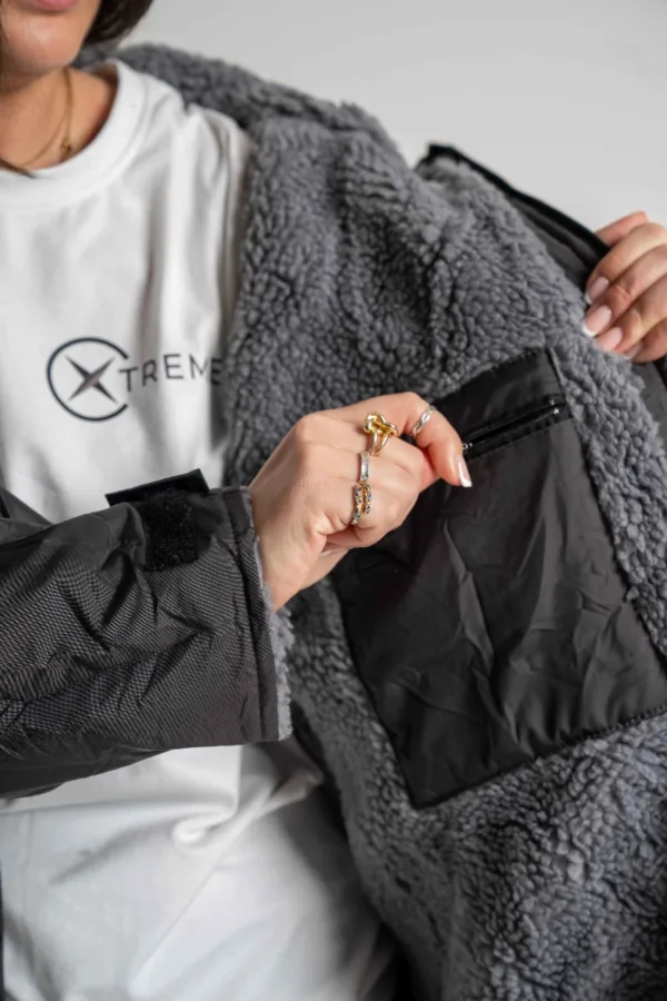 Xtreme Weatherproof Robe V2 - Charcoal Black with Ash Grey Lining