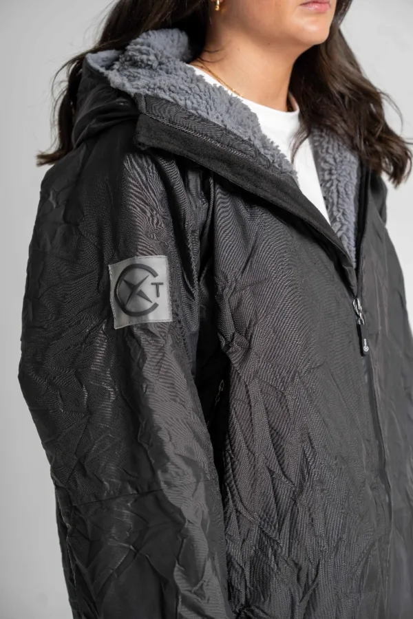 Xtreme Weatherproof Robe V2 - Charcoal Black with Ash Grey Lining