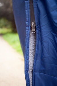 Blue/Grey Colourway Zip Detail