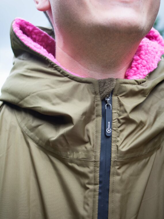 Xtreme V1 Green Waterproof Jacket With Pink Fleece Lining