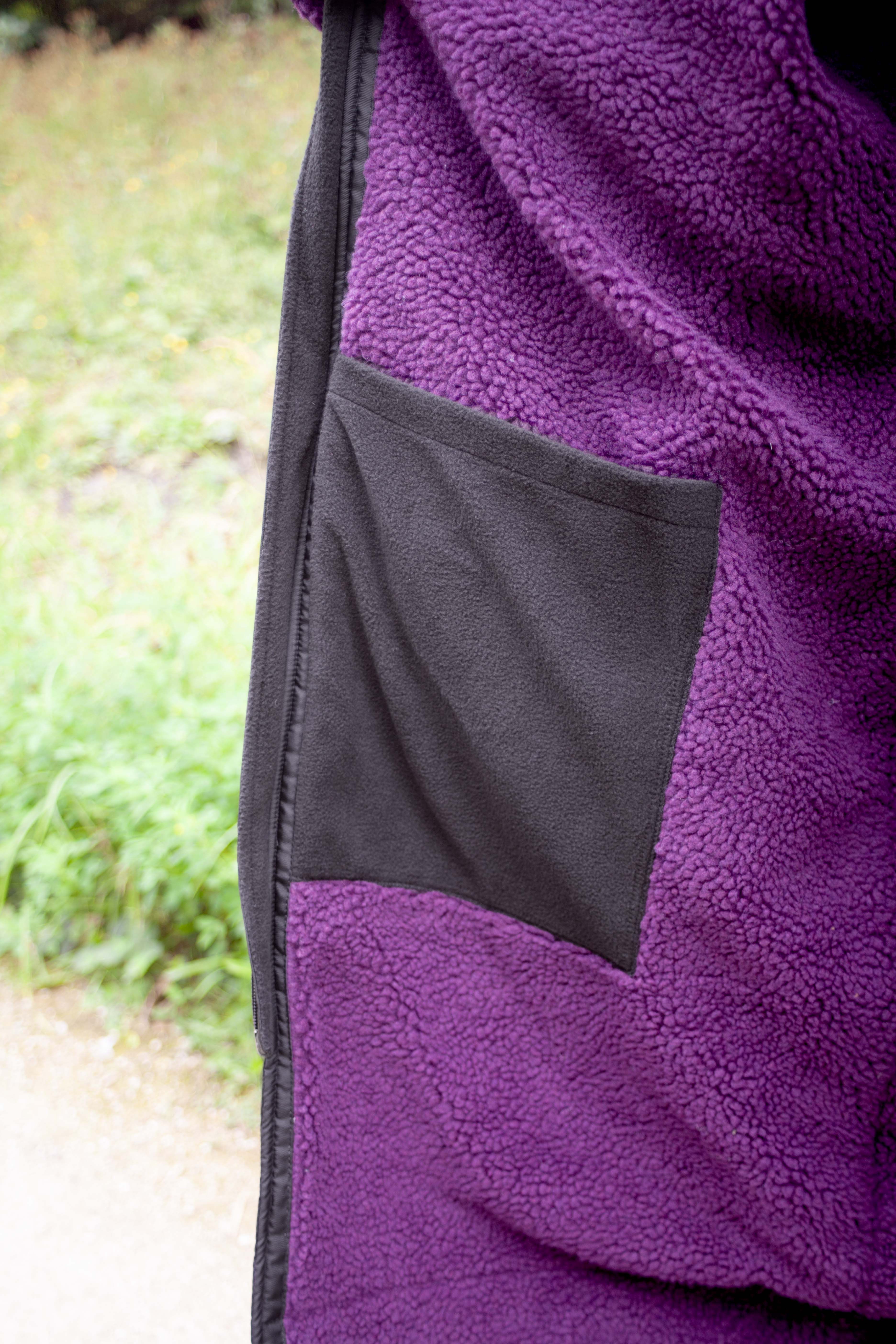 Xtreme Weatherproof Robe V2 - Charcoal Black with Blackberry Purple Lining
