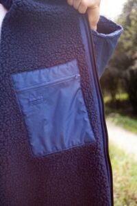 Blue/Blue Colourway Inside Small Zipped Pocket with Headphone Hole