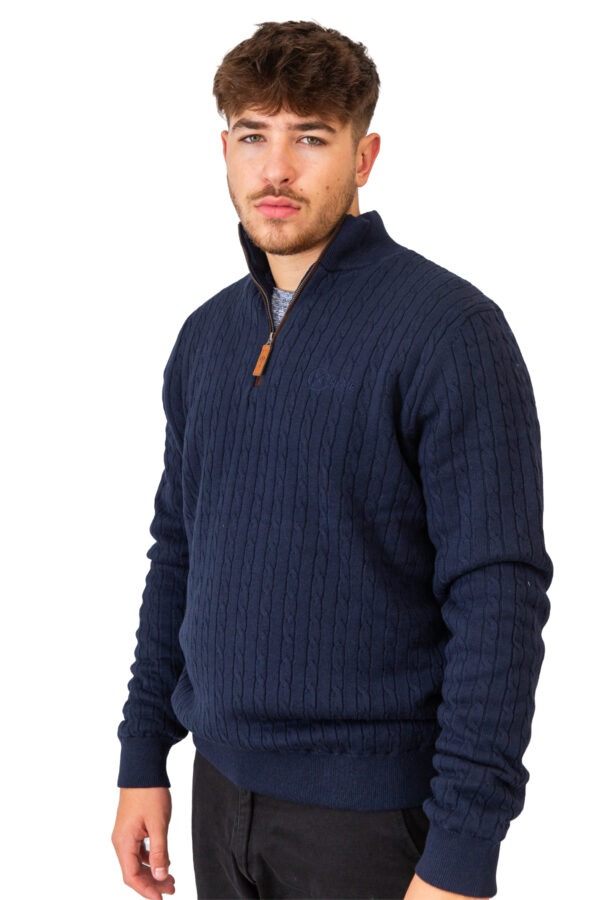 Xtreme Navy Cashmere Jumper - With Navy Blue Fleece Lining