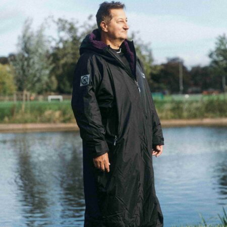 Xtreme Weatherproof Robe V2 - Charcoal Black with Blackberry Purple Lining