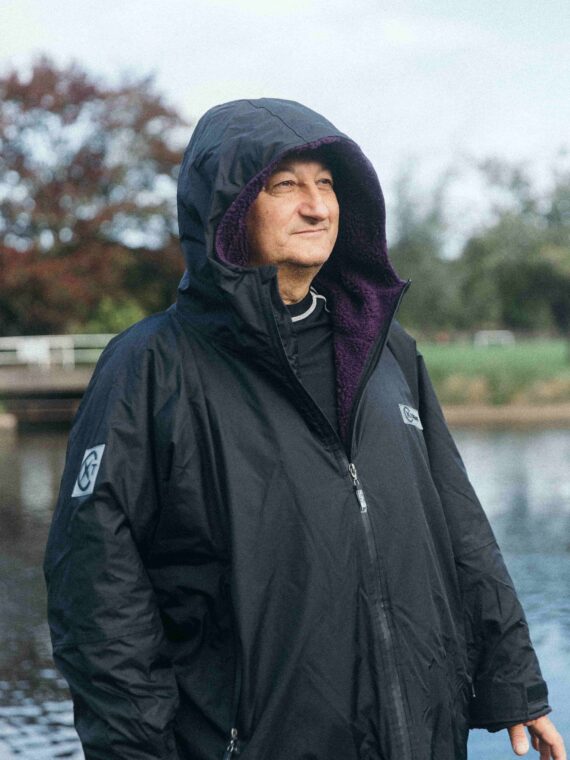 Xtreme Weatherproof Robe V2 - Charcoal Black with Blackberry Purple Lining