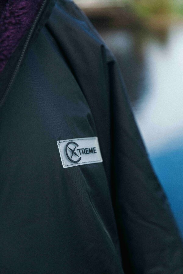 Xtreme Weatherproof Robe V2 - Charcoal Black with Blackberry Purple Lining