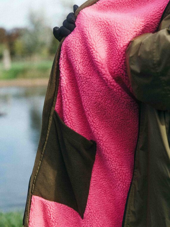 Xtreme Weatherproof Robe V2 - Forest Green with Wild Pink Lining