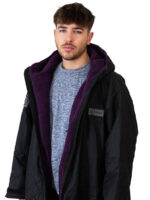 Xtreme Weatherproof Robe V2 - Charcoal Black with Blackberry Purple Lining