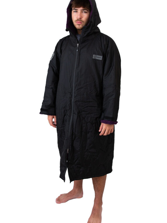 Xtreme Weatherproof Robe V2 - Charcoal Black with Blackberry Purple Lining