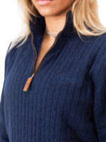 Xtreme Navy Cashmere Jumper - With Navy Blue Fleece Lining