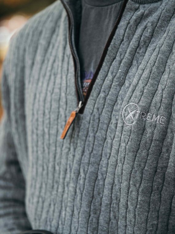 Xtreme Grey Cashmere Jumper - With Grey Fleece Lining