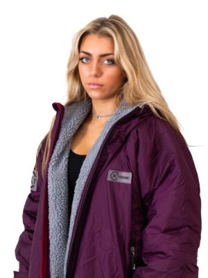 Xtreme V1 Purple Waterproof Jacket With Grey Fleece Lining