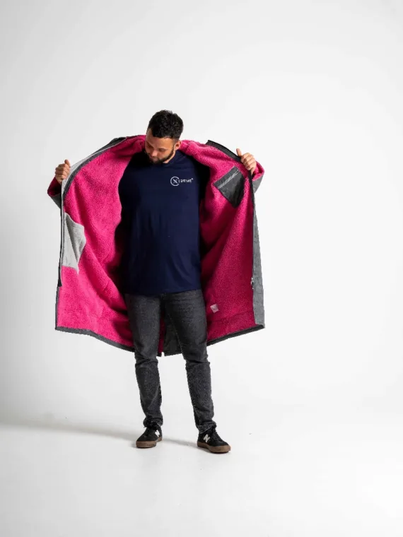 Xtreme Weatherproof Robe V2 - Reflective with Neon Pink Lining