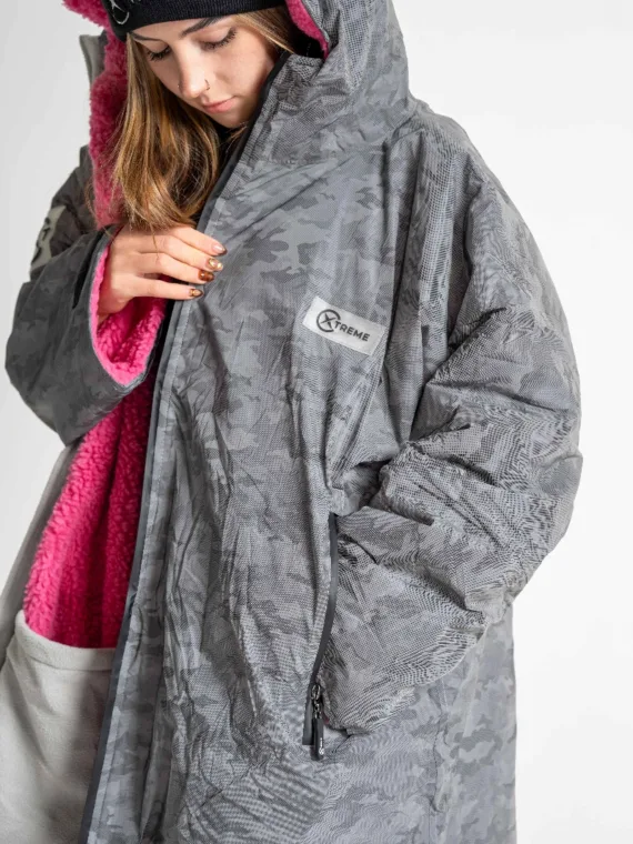 Xtreme Weatherproof Robe V2 - Reflective with Neon Pink Lining