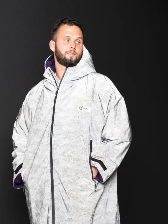 Xtreme Weatherproof Robe V2 - Reflective with Power Purple Lining